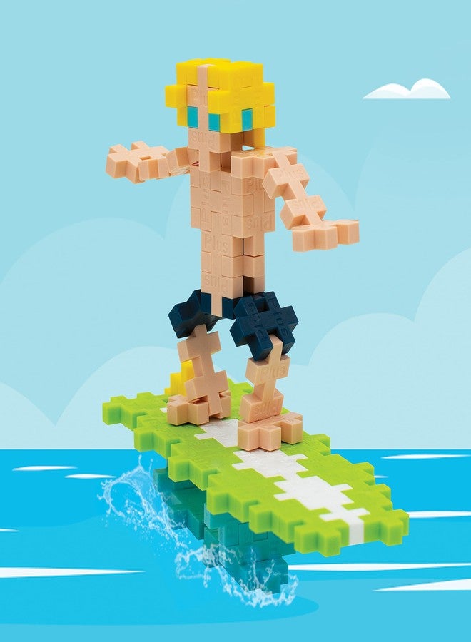Plus-Plus PLUS PLUS 3D Figure Building Block Set, Fun Stem Toys for Kids, 70 Interlocking Pieces - Surfer Mini Maker Tube - Image 2